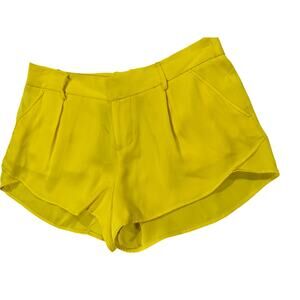 Alice & Olivia Base 100% Silk Lemon Shorts NEW (Flaws) Size 6